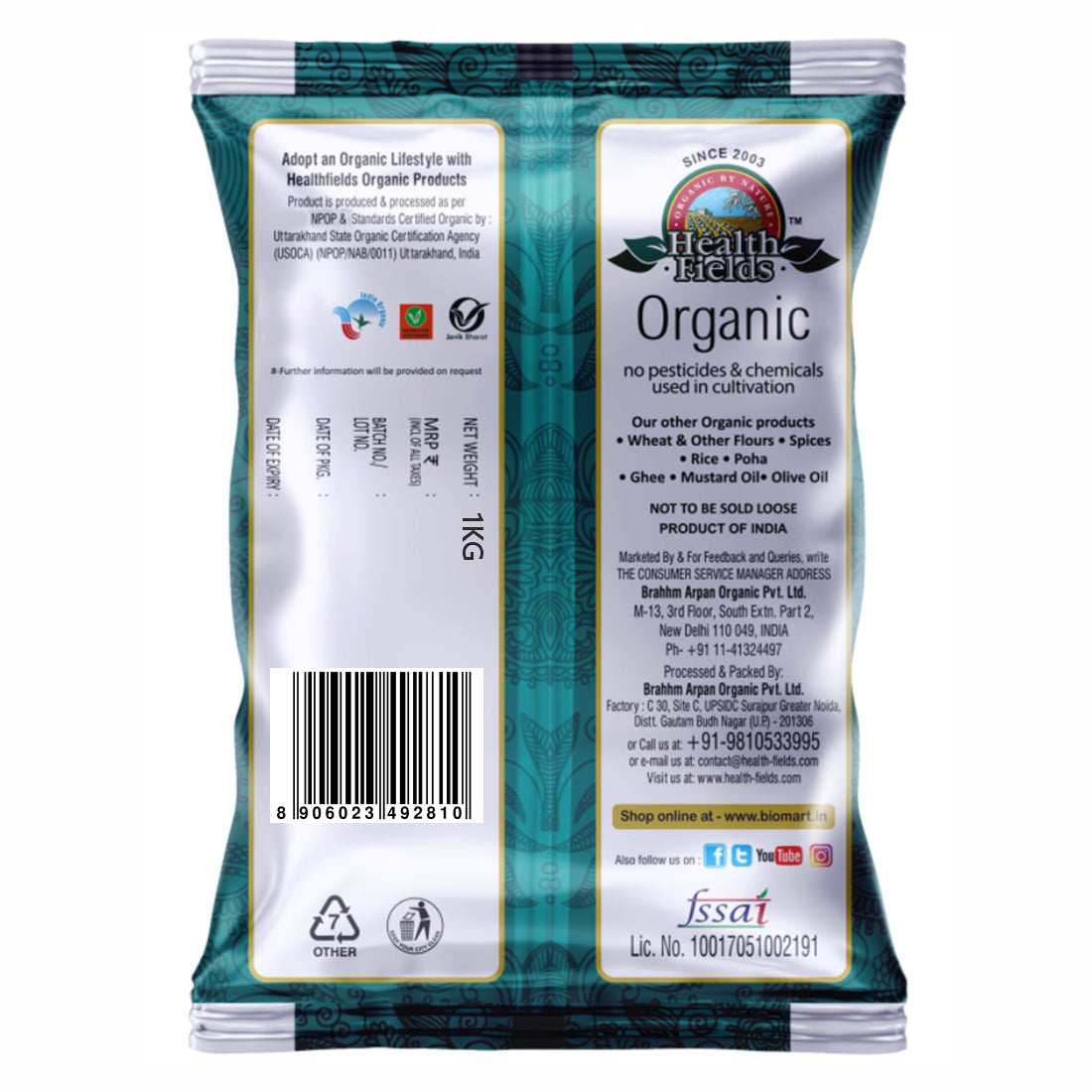 HealthFields Organic Rozana Kangni Foxtail Millet (Foxtail Kangni Millet)