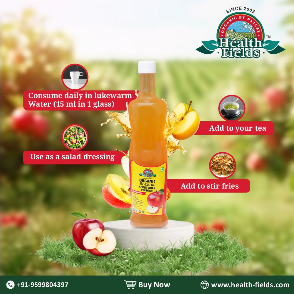 Health Fields Organic Rozana Apple Cider Vinegar - 750ml