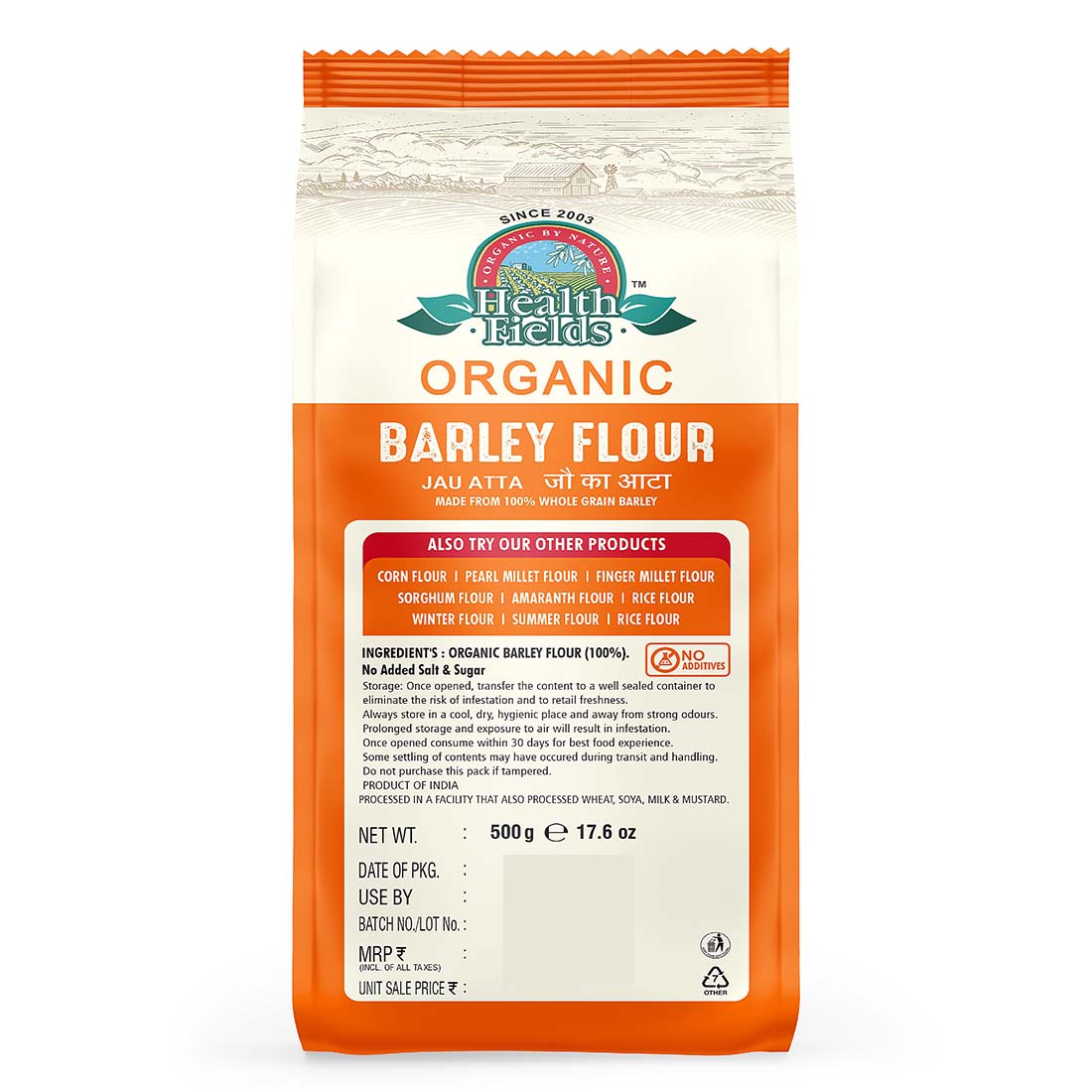 Organic Barley Flour | Jau Ka Atta - 500Gm