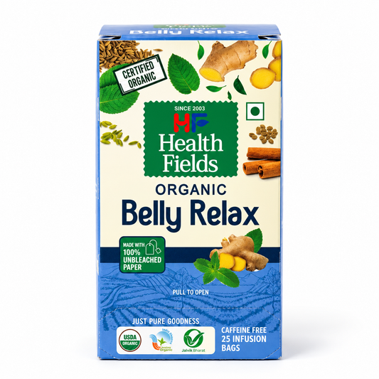 HealthFields Organic Tummy Relax | Herbal Infusion Tea | 25 Tea Bags