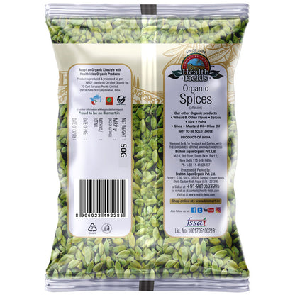 HealthFields Organic Rozana Hari Elaichi 50Gm