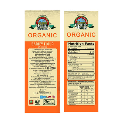 HealthFields Organic Rozana Jau ka Atta 500 Gm (BARLEY FLOUR)