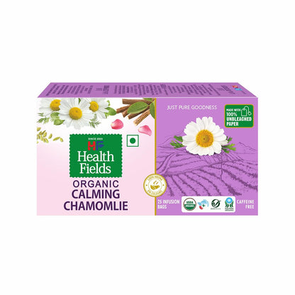 HealthFields Organic Calming Chamomile | Herbal Infusion Tea | Caffeine Free | 25 Tea Bags
