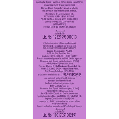 HealthFields Organic Calming Chamomile | Herbal Infusion Tea | Caffeine Free | 25 Tea Bags