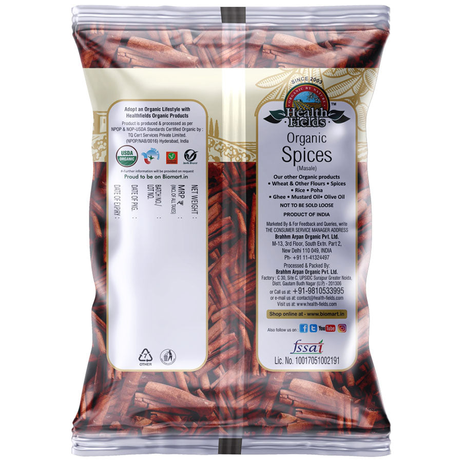 Organic Dal Chini (Cinnamon Stick) - 50 Gm