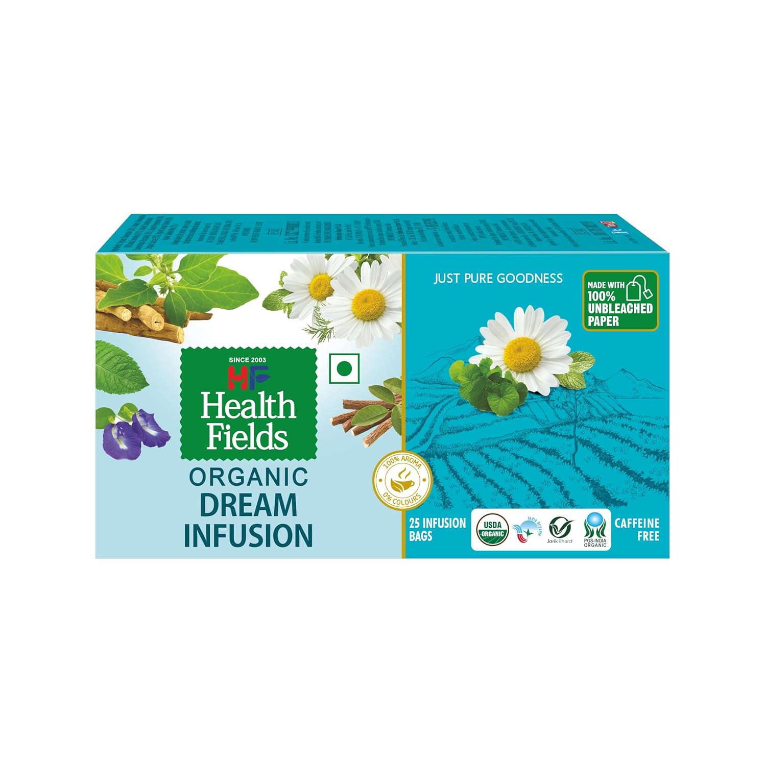 HealthFields Organic Dream Infusion | Caffeine Free | 25 Tea Bags