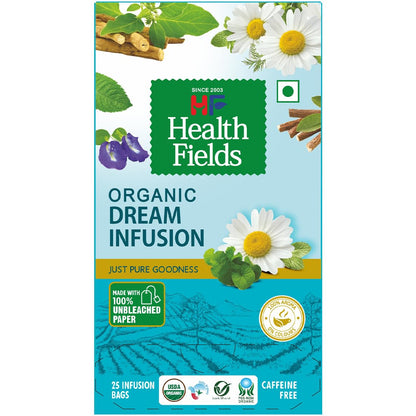 HealthFields Organic Dream Infusion | Caffeine Free | 25 Tea Bags