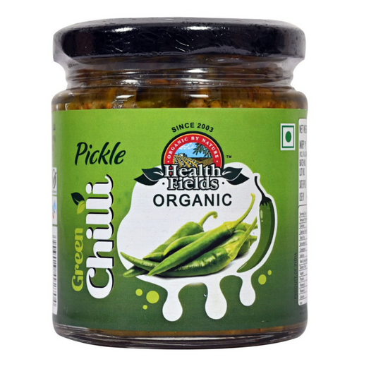 Health Fields Organic Green Chilli Pickle 200Gm
