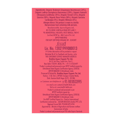 HealthFields Organic Her Health | Herbal Infusion Caffeine Free Tea | 25 Tea Bags