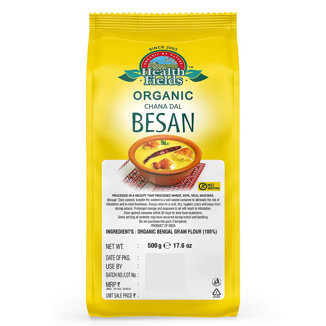 Organic Besan (Gram Flour) - 500 Gm