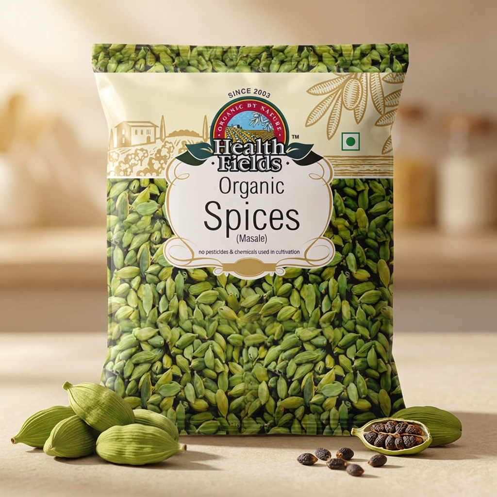 Organic Green Cardamom (Hari Elaichi) - 50Gm