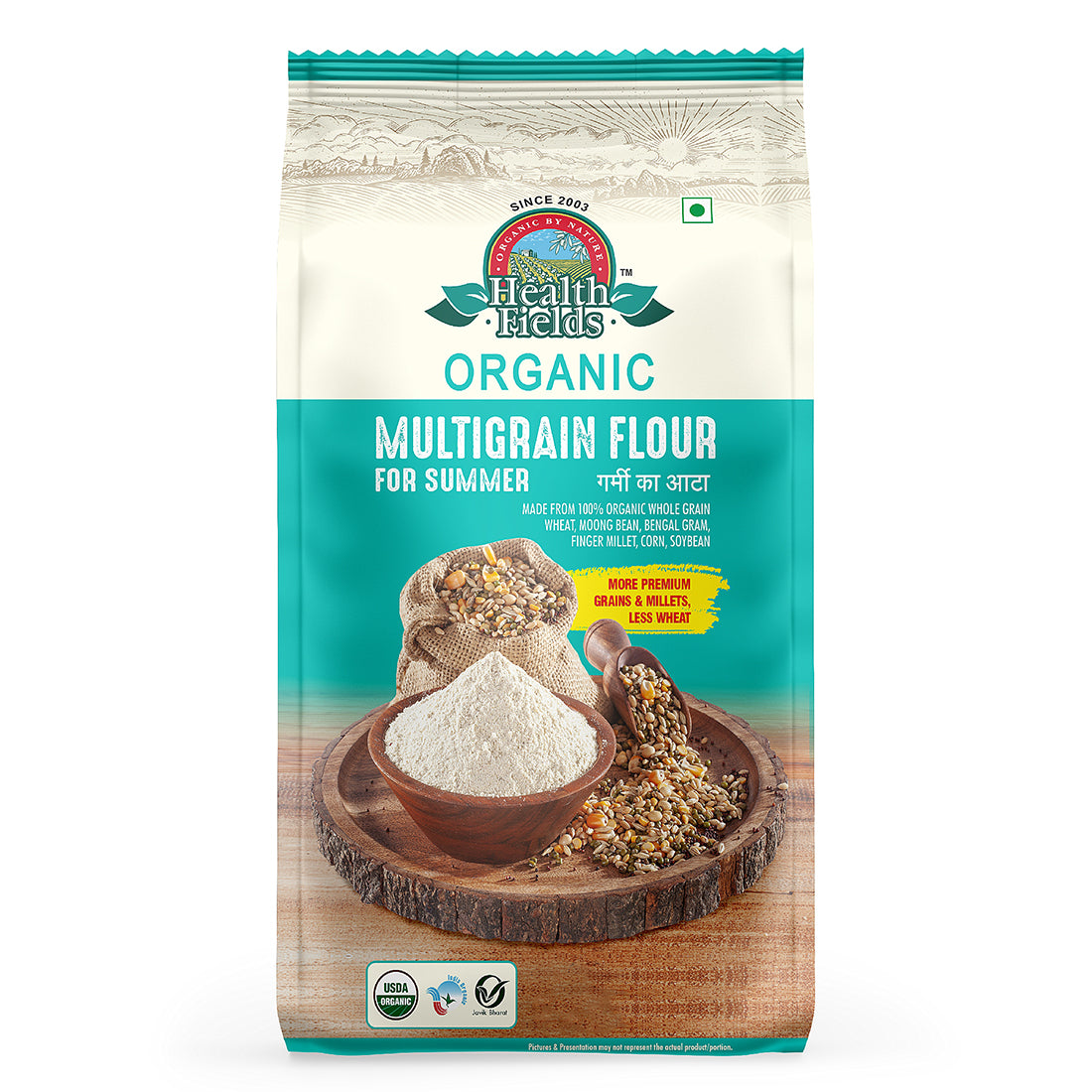 HealthFields Organic Rozana Multi Grain Atta - Summer Atta