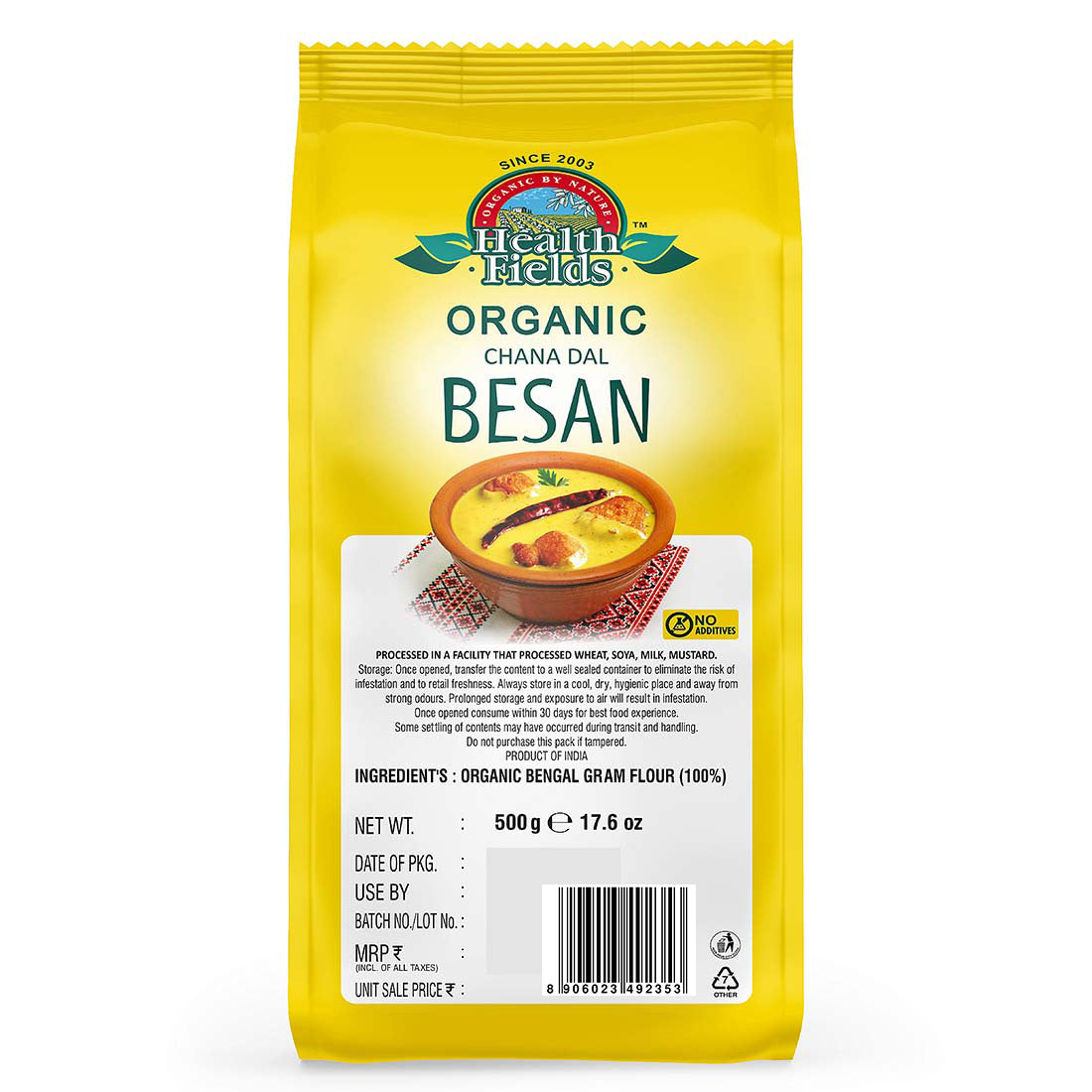 HealthFields Organic Rozana Besan (ORGANIC Besan) 500gm