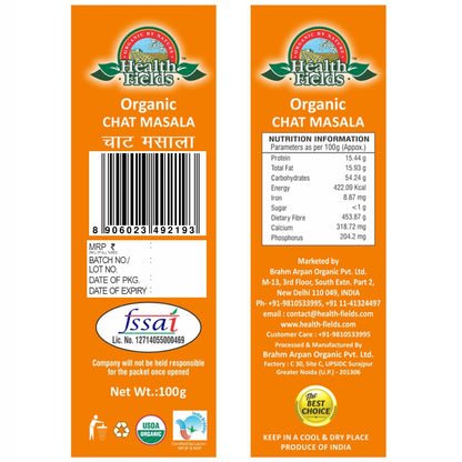 HealthFields Organic Rozana Chaat Masala 100Gm