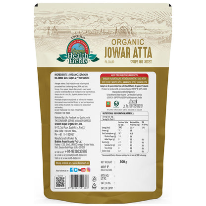 Organic Jowar Atta | Sorghum Atta - 500Gm
