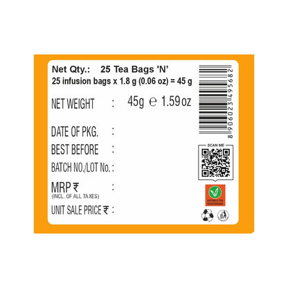 HealthFields Wellness Organic Turmeric Ginger Wellness Guard | 25 Infusion Bags